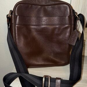 Coach Dark Brown Leather Messenger Bag